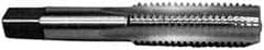 Interstate - 7/16-20 UNF 4 Flute Bright Finish High Speed Steel Straight Flute Standard Hand Tap - Plug, Right Hand Thread, 3-5/32" OAL, H11 Limit, 0.005" Oversize - Exact Industrial Supply