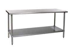 Eagle MHC - 60 Wide x 30" Deep x 34-1/2" High, Stainless Steel Work Table - Rolled Edge, Fixed Legs - Industrial Tool & Supply