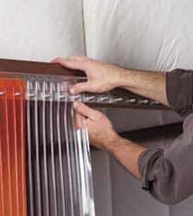 Aleco - 3' Door Width x 7' Door Height Vinyl Clear Smooth Strip Door Kit - 8" Strip Width x 0.08" Strip Thickness, 50% Overlap - Industrial Tool & Supply