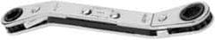 Proto - 1/4" x 5/16" 6 Point Reversible Ratcheting Offset Box Wrench - Double End, 41/64" Head Diam x 3/8" Head Thickness, 4-1/4" OAL, Steel, Polished Finish, 25° Offset - Industrial Tool & Supply