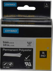 Rhino - 216" Long, White Permanent Polyester Tape Permanent Polyester Tape - For DYMO Brand Labeling Equipment Designed for "D1" Tapes (Check Width Compatibility) - Industrial Tool & Supply