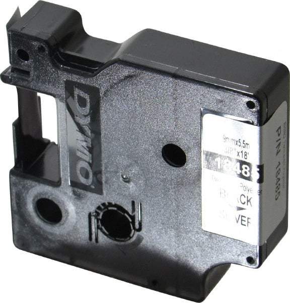 Rhino - 216" Long, Metallized Silver Polyester Metallized Tape - For DYMO Brand Labeling Equipment Designed for "D1" Tapes (Check Width Compatibility) - Industrial Tool & Supply