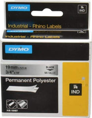Rhino - 216" Long, Metallized Silver Polyester Metallized Tape - For DYMO Brand Labeling Equipment Designed for "D1" Tapes (Check Width Compatibility) - Industrial Tool & Supply