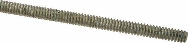 Value Collection - #6-32 UNC (Coarse), 2' Long, Low Carbon Steel Threaded Rod - Zinc-Plated Finish, Right Hand Thread - Industrial Tool & Supply