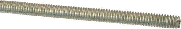 Value Collection - #8-32 UNC (Coarse), 2' Long, Low Carbon Steel Threaded Rod - Zinc-Plated Finish, Right Hand Thread - Industrial Tool & Supply