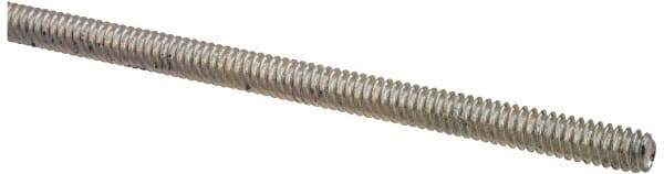 Value Collection - #10-24 UNC (Coarse), 2' Long, Low Carbon Steel Threaded Rod - Zinc-Plated Finish, Right Hand Thread - Industrial Tool & Supply