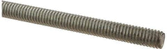 Made in USA - 5/16-18 UNC (Coarse), 2' Long, Low Carbon Steel Threaded Rod - Zinc-Plated Finish, Right Hand Thread - Industrial Tool & Supply
