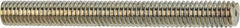 Made in USA - 7/16-14 UNC (Coarse), 2' Long, Low Carbon Steel Threaded Rod - Zinc-Plated Finish, Right Hand Thread - Industrial Tool & Supply