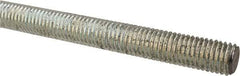 Made in USA - 5/8-11 UNC (Coarse), 2' Long, Low Carbon Steel Threaded Rod - Zinc-Plated Finish, Right Hand Thread - Industrial Tool & Supply