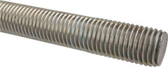Made in USA - 1-8 UNC (Coarse), 2' Long, Low Carbon Steel Threaded Rod - Zinc-Plated Finish, Right Hand Thread - Industrial Tool & Supply