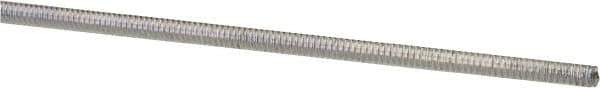 Made in USA - #4-40 UNC (Coarse), 3' Long, Low Carbon Steel Threaded Rod - Zinc-Plated Finish, Right Hand Thread - Industrial Tool & Supply