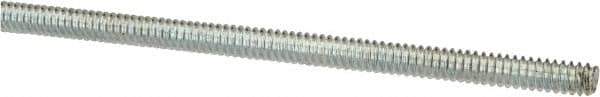 Value Collection - #6-32 UNC (Coarse), 3' Long, Low Carbon Steel Threaded Rod - Zinc-Plated Finish, Right Hand Thread - Industrial Tool & Supply