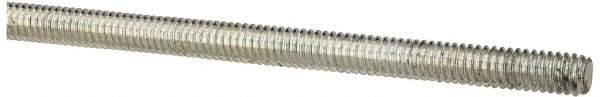 Value Collection - #8-32 UNC (Coarse), 3' Long, Low Carbon Steel Threaded Rod - Zinc-Plated Finish, Right Hand Thread - Industrial Tool & Supply