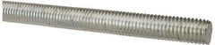Made in USA - 9/16-12 UNC (Coarse), 3' Long, Low Carbon Steel Threaded Rod - Zinc-Plated Finish, Right Hand Thread - Industrial Tool & Supply