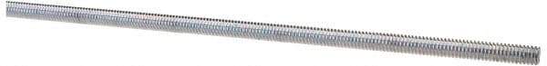 Value Collection - #8-32 UNC (Coarse), 6' Long, Low Carbon Steel Threaded Rod - Zinc-Plated Finish, Right Hand Thread - Industrial Tool & Supply