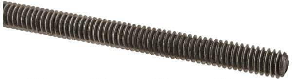 Value Collection - #8-32 UNC (Coarse), 2' Long, Low Carbon Steel Threaded Rod - Oil Finish Finish, Right Hand Thread - Industrial Tool & Supply