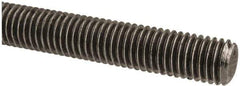 Made in USA - 9/16-12 UNC (Coarse), 2' Long, Low Carbon Steel Threaded Rod - Oil Finish Finish, Right Hand Thread - Industrial Tool & Supply