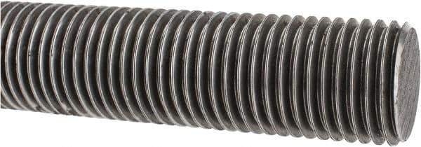 Made in USA - 1-1/2-6 UNC (Coarse), 2' Long, Low Carbon Steel Threaded Rod - Oil Finish Finish, Right Hand Thread - Industrial Tool & Supply