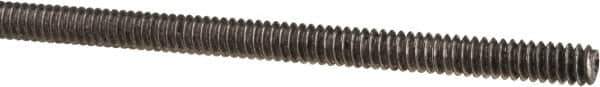 Made in USA - #4-40 UNC (Coarse), 3' Long, Low Carbon Steel Threaded Rod - Oil Finish Finish, Right Hand Thread - Industrial Tool & Supply