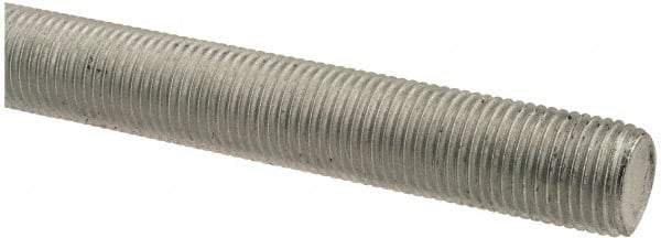 Made in USA - 1/2-20 UNF (Fine), 2' Long, Low Carbon Steel Threaded Rod - Zinc-Plated Finish, Right Hand Thread - Industrial Tool & Supply