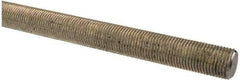 Made in USA - 9/16-18 UNF (Fine), 2' Long, Low Carbon Steel Threaded Rod - Zinc-Plated Finish, Right Hand Thread - Industrial Tool & Supply