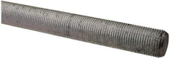 Made in USA - 3/4-16 UNF (Fine), 2' Long, Low Carbon Steel Threaded Rod - Zinc-Plated Finish, Right Hand Thread - Industrial Tool & Supply