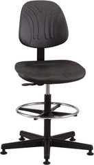 Bevco - 21 to 31" High Adjustable Chair - 27" Wide x 27" Deep, Polyurethane Seat, Black - Industrial Tool & Supply