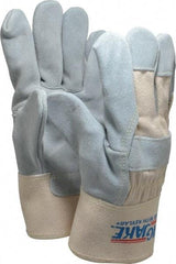 MCR Safety - Size M (8) Split Cowhide General Protection Work Gloves - For General Purpose, Uncoated, Safety Cuff, Natural Pearl/White, Paired - Industrial Tool & Supply