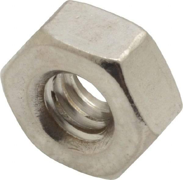 Value Collection - 1/4-20 UNC Stainless Steel Right Hand Heavy Hex Nut - 1/2" Across Flats, 15/64" High, Uncoated - Industrial Tool & Supply