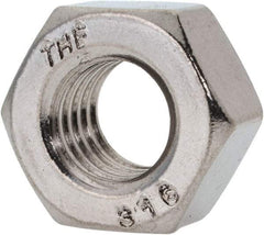 Value Collection - 7/16-14 UNC Stainless Steel Right Hand Heavy Hex Nut - 3/4" Across Flats, 27/64" High, Uncoated - Industrial Tool & Supply