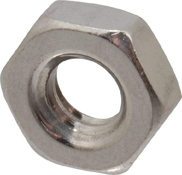 Value Collection - 1/4-20 UNC Stainless Steel Right Hand Hex Jam Nut - 7/16" Across Flats, 5/32" High, Uncoated - Industrial Tool & Supply