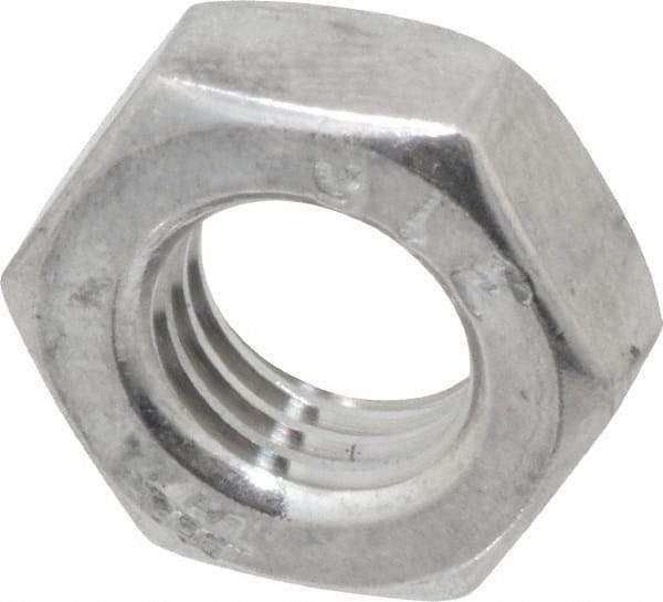 Value Collection - 5/16-24 UNF Stainless Steel Right Hand Hex Jam Nut - 1/2" Across Flats, 3/16" High, Uncoated - Industrial Tool & Supply