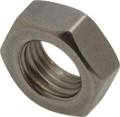 Value Collection - 3/8-24 UNF Stainless Steel Right Hand Hex Jam Nut - 9/16" Across Flats, 7/32" High, Uncoated - Industrial Tool & Supply