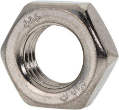 Value Collection - 7/16-20 UNF Stainless Steel Right Hand Hex Jam Nut - 11/16" Across Flats, 1/4" High, Uncoated - Industrial Tool & Supply