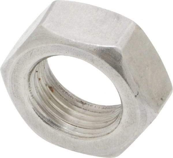 Value Collection - 5/8-18 UNF Stainless Steel Right Hand Hex Jam Nut - 15/16" Across Flats, 3/8" High, Uncoated - Industrial Tool & Supply