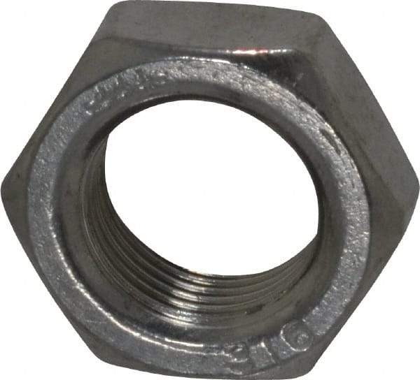 Value Collection - 3/4-16 UNF Stainless Steel Right Hand Hex Jam Nut - 1-1/8" Across Flats, 27/64" High, Uncoated - Industrial Tool & Supply