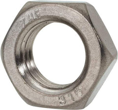 Value Collection - 1-8 UNC Stainless Steel Right Hand Hex Jam Nut - 1-1/2" Across Flats, 35/64" High, Uncoated - Industrial Tool & Supply