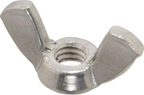 Value Collection - 1/4-20 UNC, Stainless Steel Standard Wing Nut - Grade 316, 1.1" Wing Span, 0.57" Wing Span - Industrial Tool & Supply