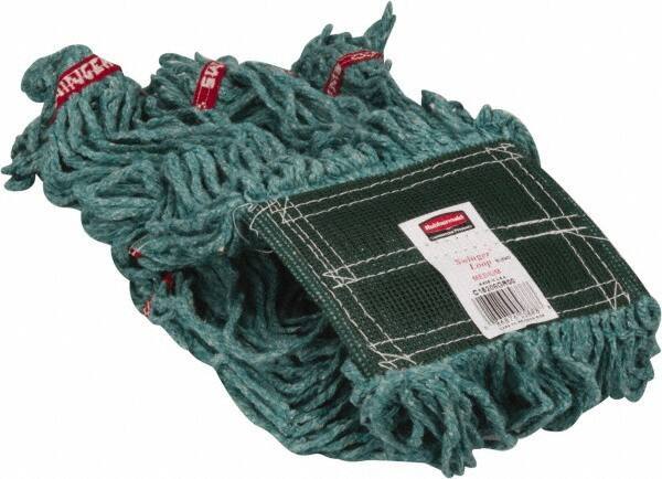 Rubbermaid - 5" Green Head Band, Medium Blended Fiber Loop End Mop Head - 4 Ply, Use for General Purpose - Industrial Tool & Supply