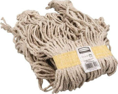Rubbermaid - 1" Yellow Head Band, Small Cotton Loop End Mop Head - 4 Ply, Side Loading Connection, Use for General Purpose - Industrial Tool & Supply