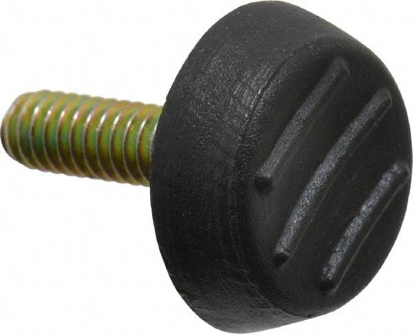 Vlier - 1/4-20 Bolt Thread, Stud Mount Leveling Pad & Mount - 75 Max Lb Capacity, 0.95" Base Diam, 0.98" Thread Length - Industrial Tool & Supply