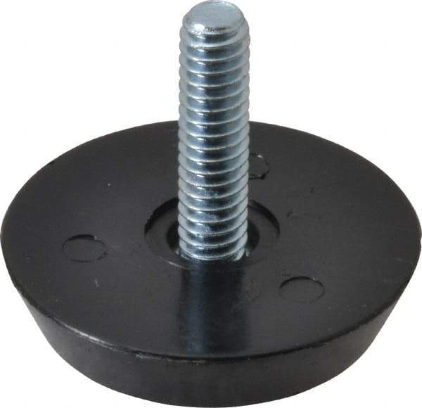 Vlier - 1/4-20 Bolt Thread, Stud Mount Leveling Pad & Mount - 100 Max Lb Capacity, 1.44" Base Diam, 0.91" Thread Length - Industrial Tool & Supply