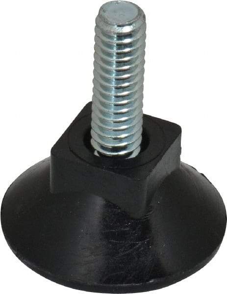 Vlier - 1/4-20 Bolt Thread, Stud Mount Leveling Pad & Mount - 80 Max Lb Capacity, 1.1" Base Diam, 0.71" Thread Length - Industrial Tool & Supply