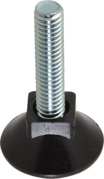 Vlier - 5/16-18 Bolt Thread, Stud Mount Leveling Pad & Mount - 80 Max Lb Capacity, 1.1" Base Diam, 1.26" Thread Length - Industrial Tool & Supply