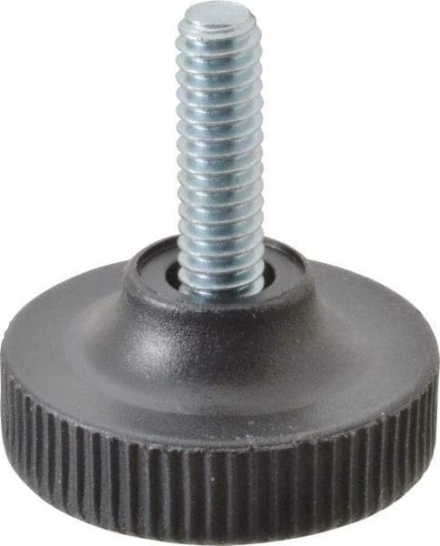 Vlier - 1/4-20 Bolt Thread, Stud Mount Leveling Pad & Mount - 100 Max Lb Capacity, 1.23" Base Diam, 0.79" Thread Length - Industrial Tool & Supply