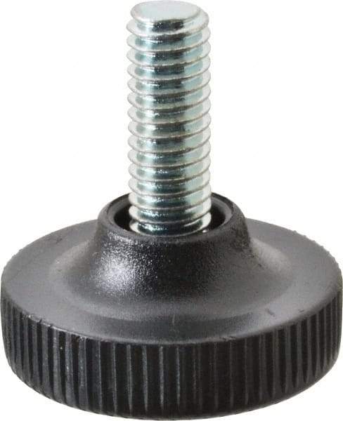Vlier - 5/16-18 Bolt Thread, Stud Mount Leveling Pad & Mount - 100 Max Lb Capacity, 1.23" Base Diam, 0.79" Thread Length - Industrial Tool & Supply
