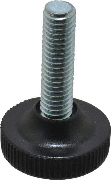 Vlier - 3/8-16 Bolt Thread, Stud Mount Leveling Pad & Mount - 100 Max Lb Capacity, 1.23" Base Diam, 1.34" Thread Length - Industrial Tool & Supply