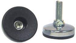 Vlier - 1/4-20 Bolt Thread, Stud Mount Leveling Pad & Mount - 200 Max Lb Capacity, 1.38" Base Diam, 0.98" Thread Length - Industrial Tool & Supply