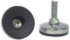 Vlier - 1/4-20 Bolt Thread, Stud Mount Leveling Pad & Mount - 200 Max Lb Capacity, 1.38" Base Diam, 0.98" Thread Length - Industrial Tool & Supply