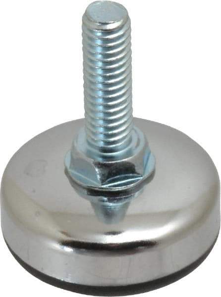 Vlier - 5/16-18 Bolt Thread, Stud Mount Leveling Pad & Mount - 200 Max Lb Capacity, 1.38" Base Diam, 0.98" Thread Length - Industrial Tool & Supply